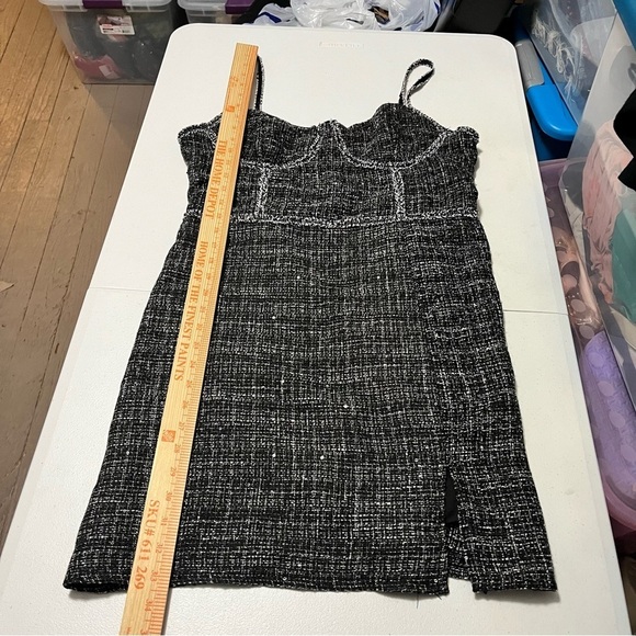 Altar’d State Tweed Bustier Corset Detail Mini Dress Black XL O1 - Picture 8 of 9